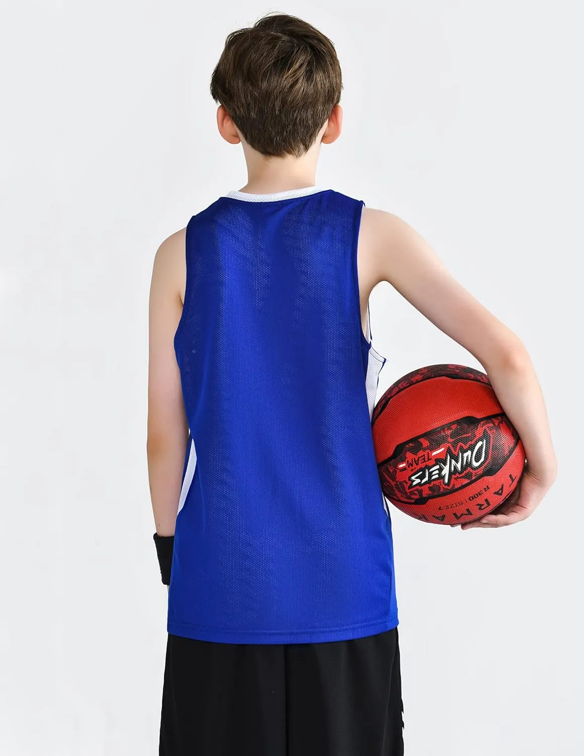 Youth Boys Reversible Mesh Performance Athletic Basketball Jerseys Blank Team Uniforms for Sports Scrimmage