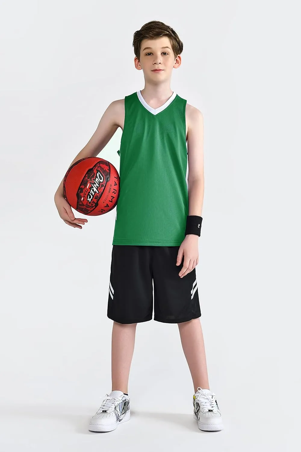 Youth Boys Reversible Mesh Performance Athletic Basketball Jerseys Blank Team Uniforms for Sports Scrimmage