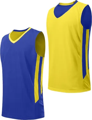 Youth Boys Reversible Mesh Performance Athletic Basketball Jerseys Blank Team Uniforms for Sports Scrimmage