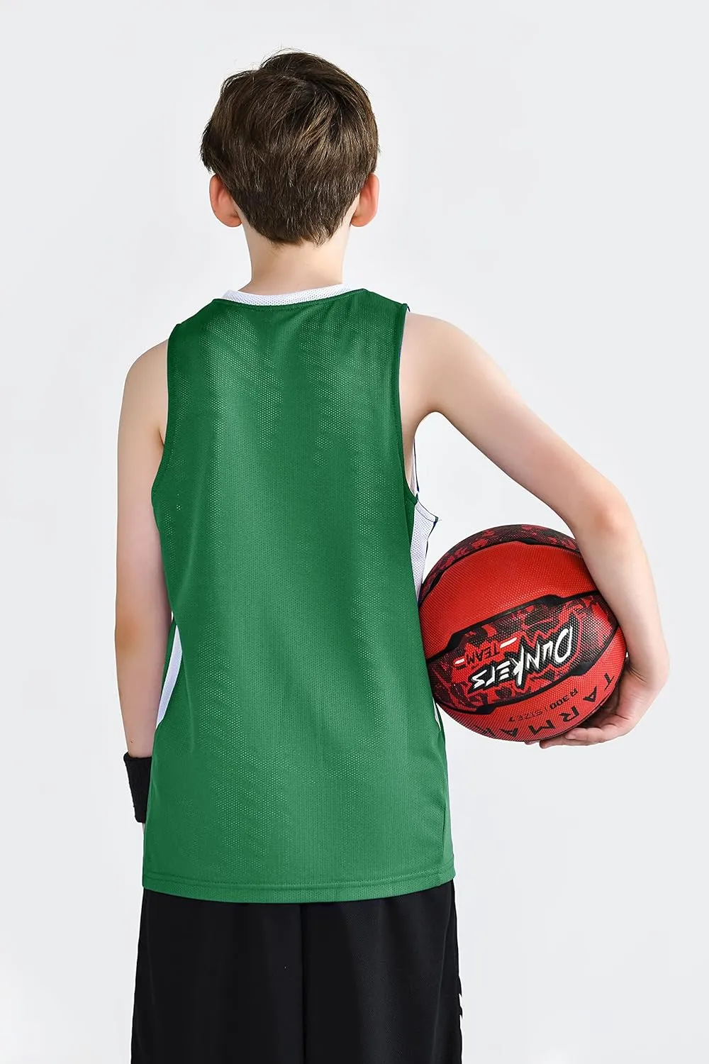 Youth Boys Reversible Mesh Performance Athletic Basketball Jerseys Blank Team Uniforms for Sports Scrimmage